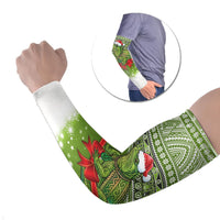 New Zealand Tuatara Christmas Arm Sleeves Maori Inspired Knitted Patterns LT9 Set of 2 Green - Polynesian Pride