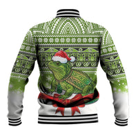 New Zealand Tuatara Christmas Baseball Jacket Maori Inspired Knitted Patterns LT9 - Polynesian Pride