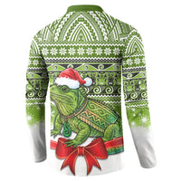 New Zealand Tuatara Christmas Button Sweatshirt Maori Inspired Knitted Patterns LT9 - Polynesian Pride