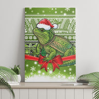 New Zealand Tuatara Christmas Canvas Wall Art Maori Inspired Knitted Patterns LT9 - Polynesian Pride
