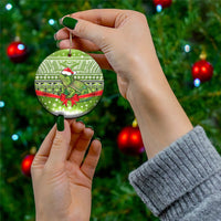 New Zealand Tuatara Christmas Ceramic Ornament Maori Inspired Knitted Patterns LT9 - Polynesian Pride