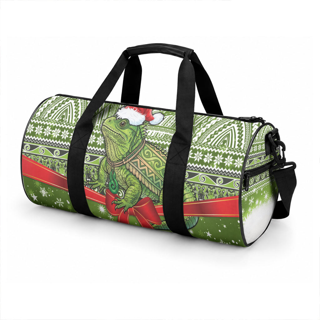 New Zealand Tuatara Christmas Duffle Bag Maori Inspired Knitted Patterns LT9 - Polynesian Pride