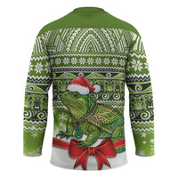 New Zealand Tuatara Christmas Hockey Jersey Maori Inspired Knitted Patterns LT9 - Polynesian Pride