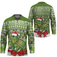 New Zealand Tuatara Christmas Hockey Jersey Maori Inspired Knitted Patterns LT9 - Polynesian Pride