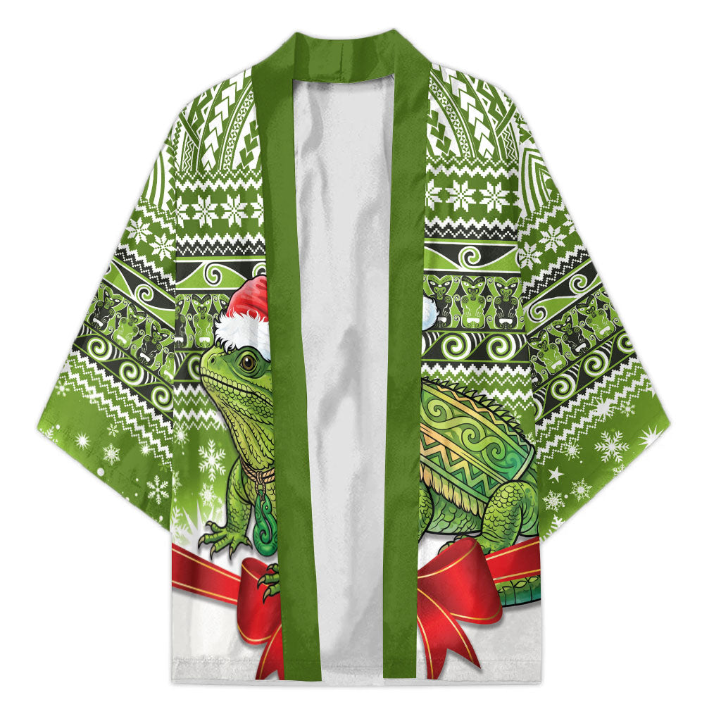 New Zealand Tuatara Christmas Kimono Maori Inspired Knitted Patterns