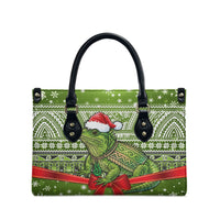 New Zealand Tuatara Christmas Leather Bag Maori Inspired Knitted Patterns LT9 - Polynesian Pride