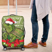 New Zealand Tuatara Christmas Luggage Cover Maori Inspired Knitted Patterns LT9 Green - Polynesian Pride