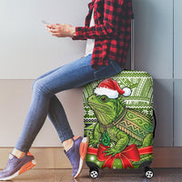 New Zealand Tuatara Christmas Luggage Cover Maori Inspired Knitted Patterns LT9 - Polynesian Pride