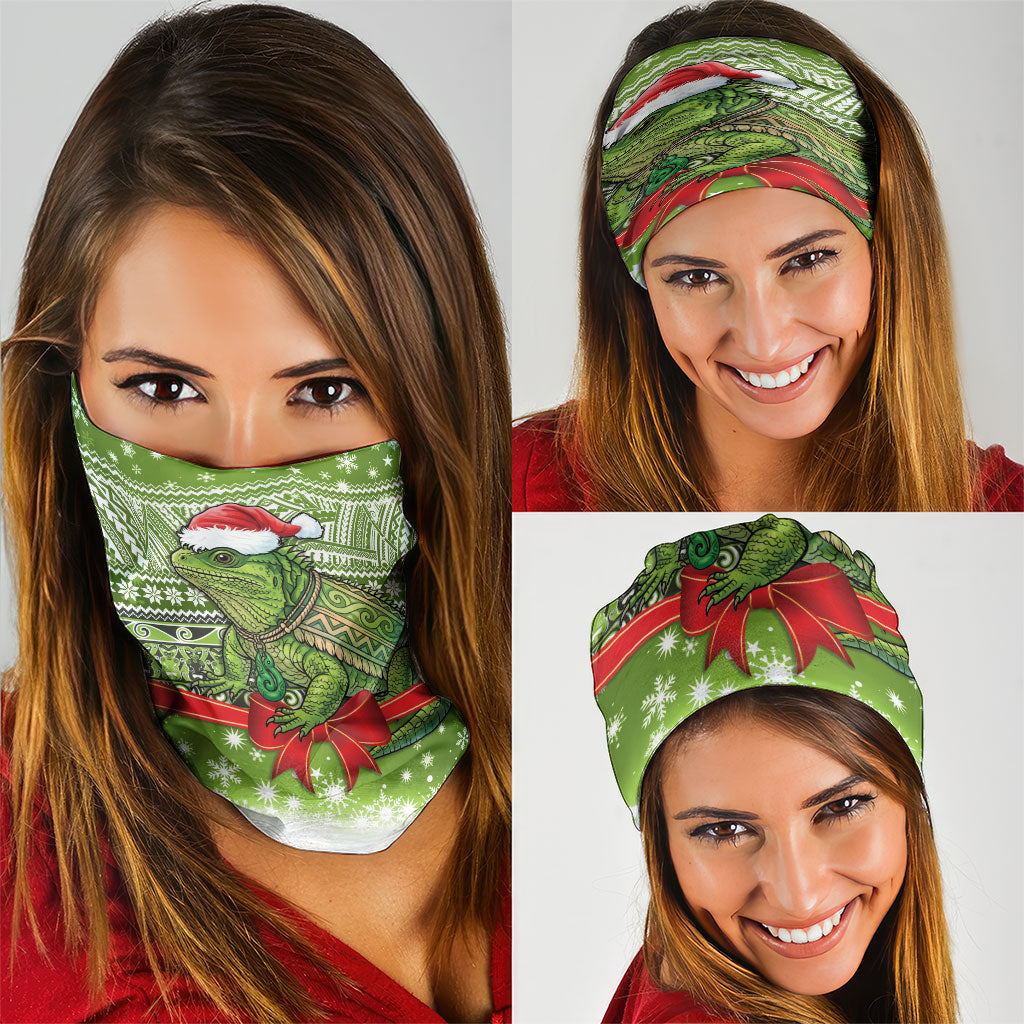 New Zealand Tuatara Christmas Neck Gaiter Maori Inspired Knitted Patterns LT9 - Polynesian Pride