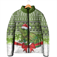 New Zealand Tuatara Christmas Padded Jacket Maori Inspired Knitted Patterns LT9 - Polynesian Pride