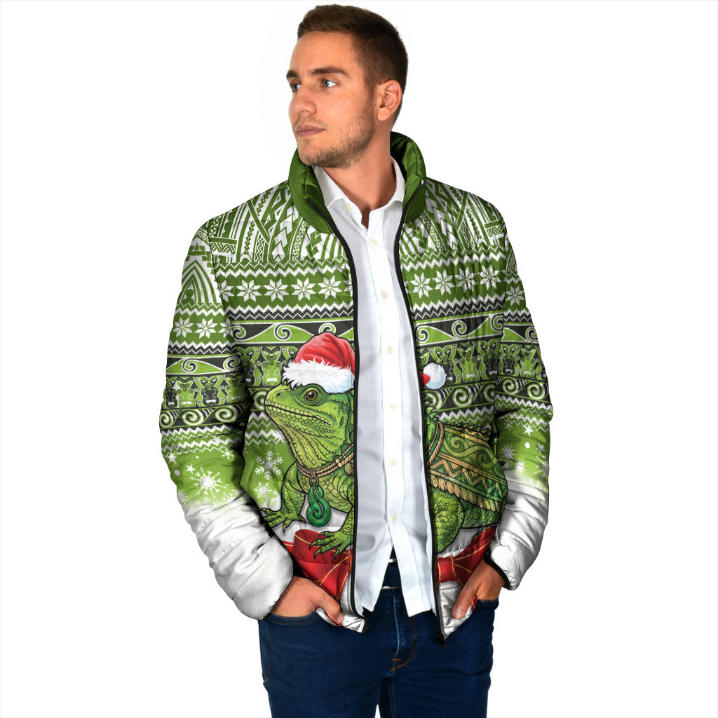 New Zealand Tuatara Christmas Padded Jacket Maori Inspired Knitted Patterns LT9 - Polynesian Pride