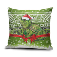 New Zealand Tuatara Christmas Pillow Cover Maori Inspired Knitted Patterns LT9 Green - Polynesian Pride