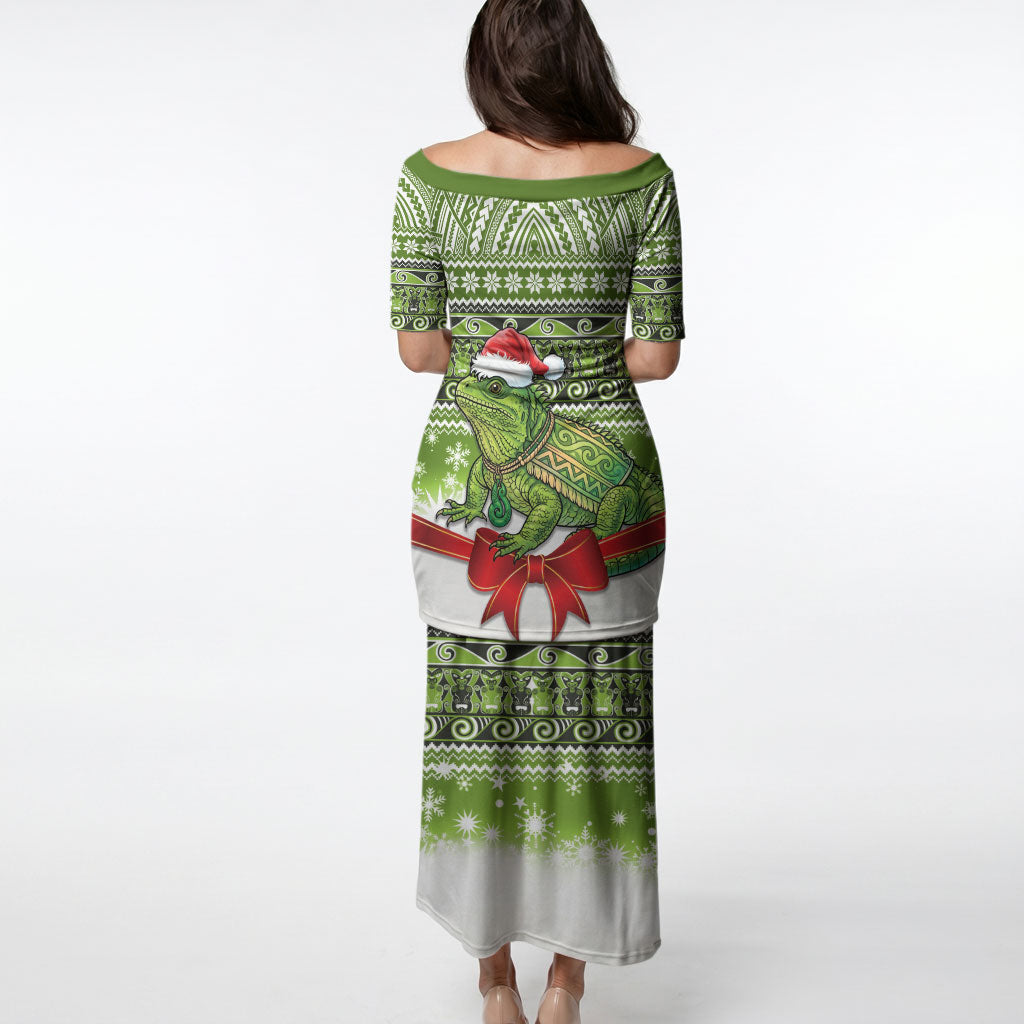 New Zealand Tuatara Christmas Puletasi Maori Inspired Knitted Patterns LT9 - Polynesian Pride