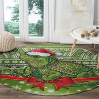 New Zealand Tuatara Christmas Round Carpet Maori Inspired Knitted Patterns LT9 - Polynesian Pride