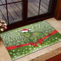 New Zealand Tuatara Christmas Rubber Doormat Maori Inspired Knitted Patterns