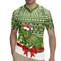 New Zealand Tuatara Christmas Rugby Jersey Maori Inspired Knitted Patterns LT9 - Polynesian Pride