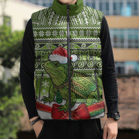 New Zealand Tuatara Christmas Sleeveless Puffer Jacket Maori Inspired Knitted Patterns LT9 - Polynesian Pride