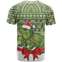 New Zealand Tuatara Christmas T Shirt Maori Inspired Knitted Patterns LT9 - Polynesian Pride
