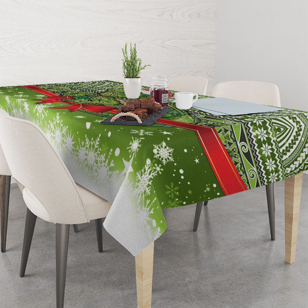 New Zealand Tuatara Christmas Tablecloth Maori Inspired Knitted Patterns LT9 - Polynesian Pride
