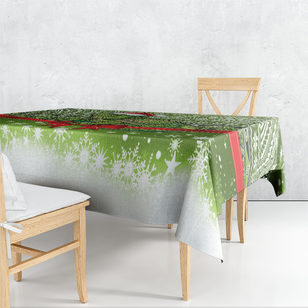 New Zealand Tuatara Christmas Tablecloth Maori Inspired Knitted Patterns LT9 - Polynesian Pride