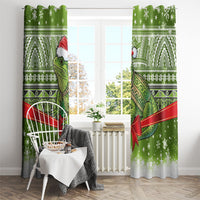 New Zealand Tuatara Christmas Window Curtain Maori Inspired Knitted Patterns LT9 - Polynesian Pride