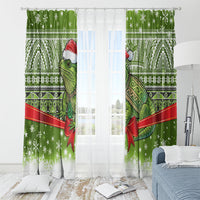 New Zealand Tuatara Christmas Window Curtain Maori Inspired Knitted Patterns LT9 - Polynesian Pride
