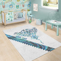 Kahui Whetu Paua shell Kowhaiwhai Taniko Personalised Area Rug Manta Ray Shark-Turtle Maori Tribal Style