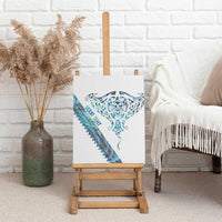 Kahui Whetu Paua shell Kowhaiwhai Taniko Personalised Canvas Wall Art Manta Ray Shark-Turtle Maori Tribal Style