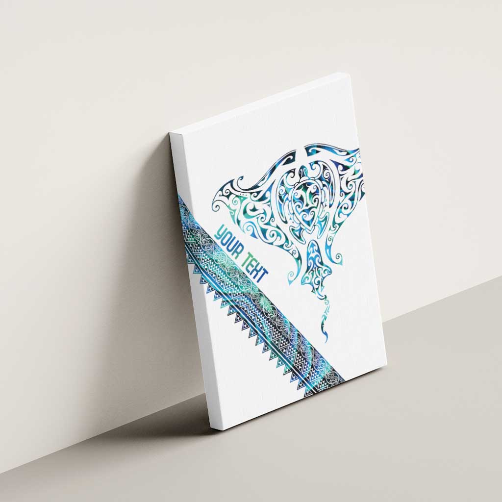 Kahui Whetu Paua shell Kowhaiwhai Taniko Personalised Canvas Wall Art Manta Ray Shark-Turtle Maori Tribal Style