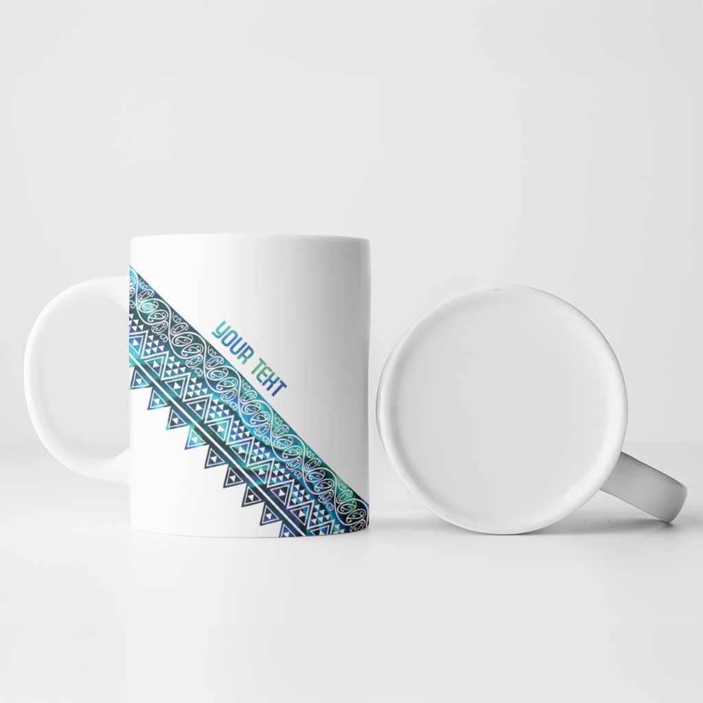 Kahui Whetu Paua shell Kowhaiwhai Taniko Personalised Ceramic Mug Manta Ray Shark-Turtle Maori Tribal Style