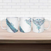 Kahui Whetu Paua shell Kowhaiwhai Taniko Personalised Ceramic Mug Manta Ray Shark-Turtle Maori Tribal Style