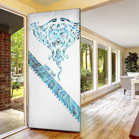 Kahui Whetu Paua shell Kowhaiwhai Taniko Personalised Door Cover Manta Ray Shark-Turtle Maori Tribal Style LT9 - Polynesian Pride