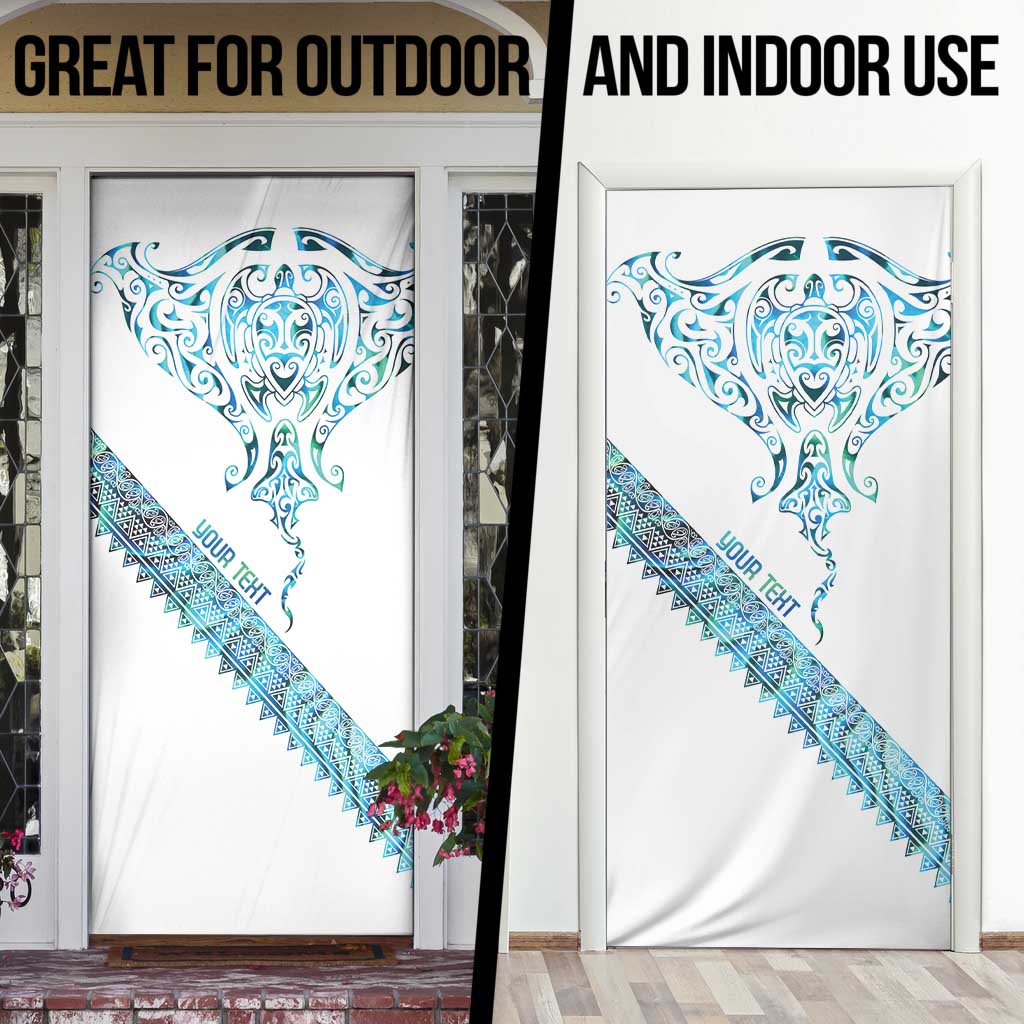 Kahui Whetu Paua shell Kowhaiwhai Taniko Personalised Door Cover Manta Ray Shark-Turtle Maori Tribal Style LT9 - Polynesian Pride