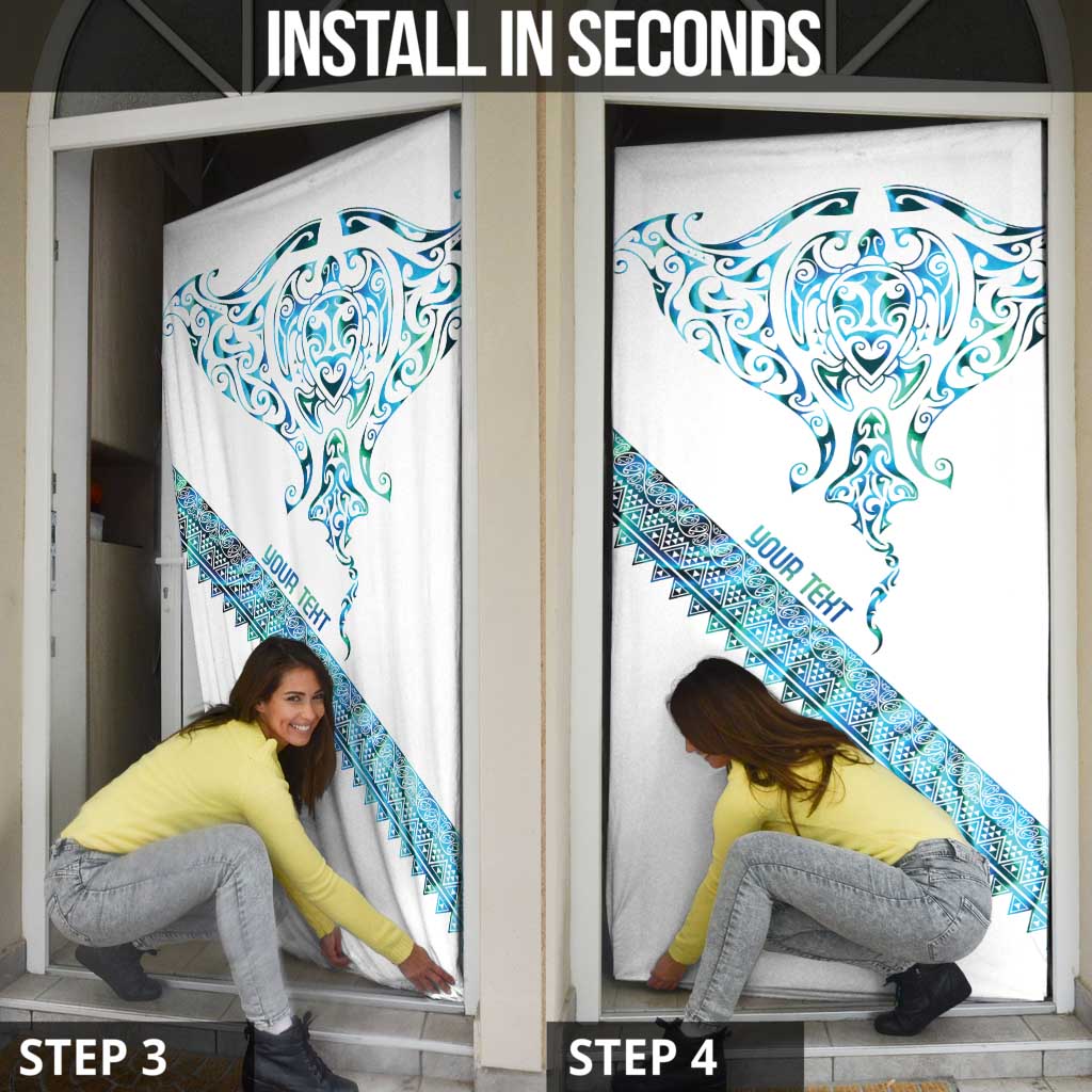 Kahui Whetu Paua shell Kowhaiwhai Taniko Personalised Door Cover Manta Ray Shark-Turtle Maori Tribal Style LT9 - Polynesian Pride