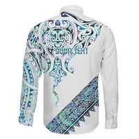 Kahui Whetu Paua shell Kowhaiwhai Taniko Personalised Family Matching Off Shoulder Maxi Dress and Hawaiian Shirt Manta Ray Shark-Turtle Maori Tribal Style LT9 - Polynesian Pride
