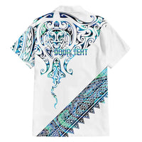 Kahui Whetu Paua shell Kowhaiwhai Taniko Personalised Family Matching Puletasi and Hawaiian Shirt Manta Ray Shark-Turtle Maori Tribal Style LT9 - Polynesian Pride