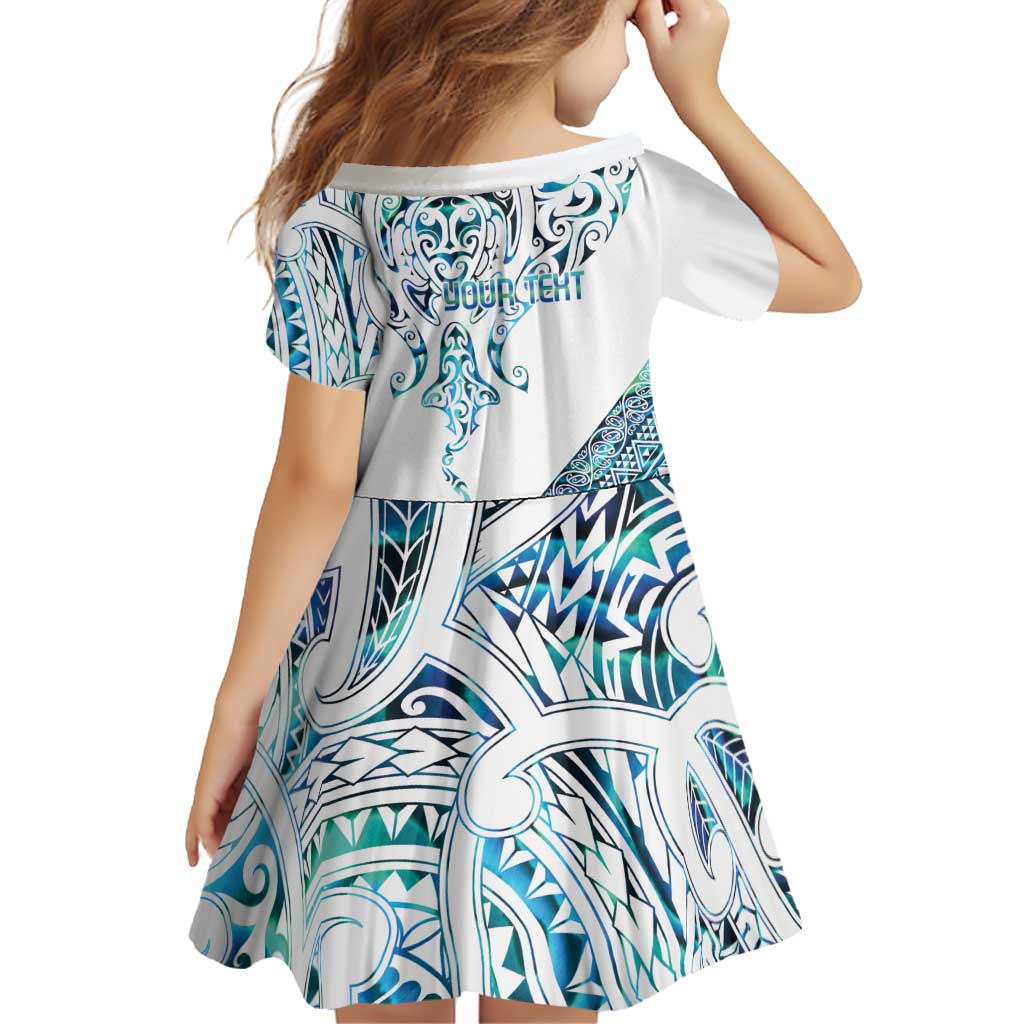 Kahui Whetu Paua shell Kowhaiwhai Taniko Personalised Family Matching Summer Maxi Dress and Hawaiian Shirt Manta Ray Shark-Turtle Maori Tribal Style LT9 - Polynesian Pride