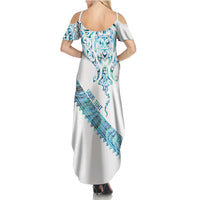 Kahui Whetu Paua shell Kowhaiwhai Taniko Personalised Family Matching Summer Maxi Dress and Hawaiian Shirt Manta Ray Shark-Turtle Maori Tribal Style LT9 - Polynesian Pride