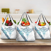 Kahui Whetu Paua shell Kowhaiwhai Taniko Personalised Grocery Bag Manta Ray Shark-Turtle Maori Tribal Style
