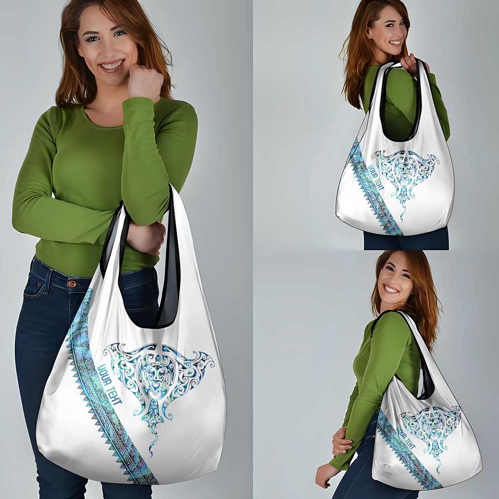 Kahui Whetu Paua shell Kowhaiwhai Taniko Personalised Grocery Bag Manta Ray Shark-Turtle Maori Tribal Style