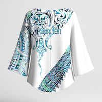 Kahui Whetu Paua shell Kowhaiwhai Taniko Personalised Kimono Sleeve Blouse Manta Ray Shark-Turtle Maori Tribal Style LT9 - Polynesian Pride
