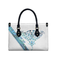Kahui Whetu Paua shell Kowhaiwhai Taniko Personalised Leather Bag Manta Ray Shark-Turtle Maori Tribal Style