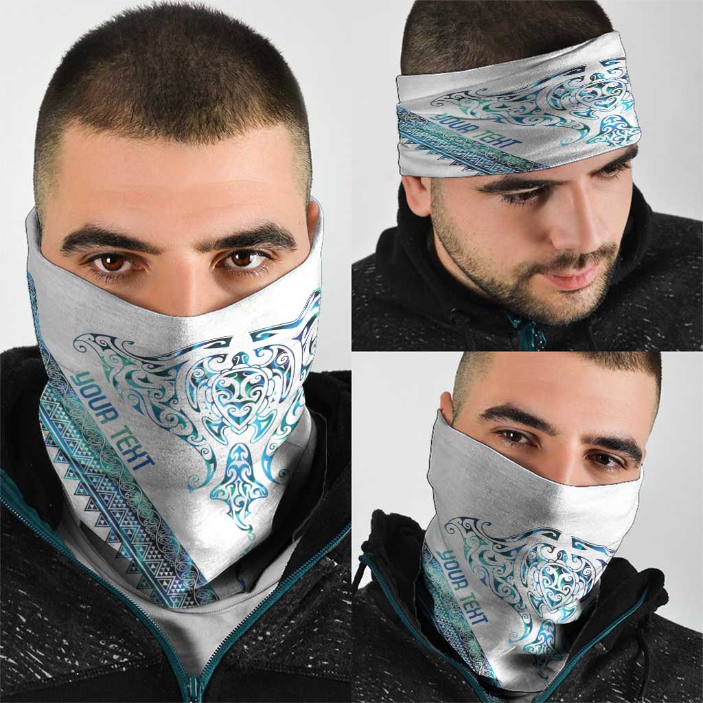 Kahui Whetu Paua shell Kowhaiwhai Taniko Personalised Neck Gaiter Manta Ray Shark-Turtle Maori Tribal Style