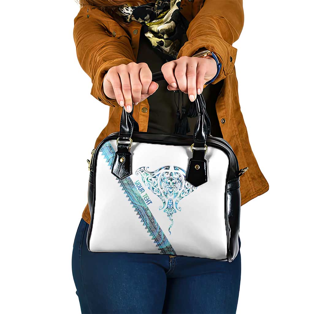 Kahui Whetu Paua shell Kowhaiwhai Taniko Personalised Shoulder Handbag Manta Ray Shark-Turtle Maori Tribal Style