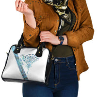 Kahui Whetu Paua shell Kowhaiwhai Taniko Personalised Shoulder Handbag Manta Ray Shark-Turtle Maori Tribal Style