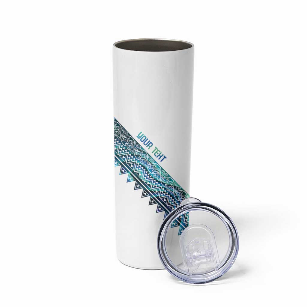Kahui Whetu Paua shell Kowhaiwhai Taniko Personalised Skinny Tumbler Manta Ray Shark-Turtle Maori Tribal Style LT9 - Polynesian Pride