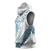 Kahui Whetu Paua shell Kowhaiwhai Taniko Personalised Sleeveless Hoodie Manta Ray Shark-Turtle Maori Tribal Style