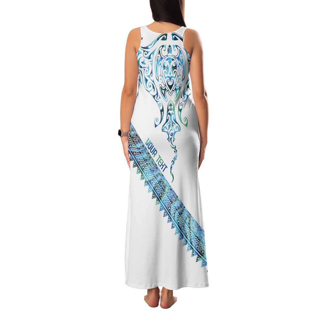 Kahui Whetu Paua shell Kowhaiwhai Taniko Personalised Tank Maxi Dress Manta Ray Shark-Turtle Maori Tribal Style
