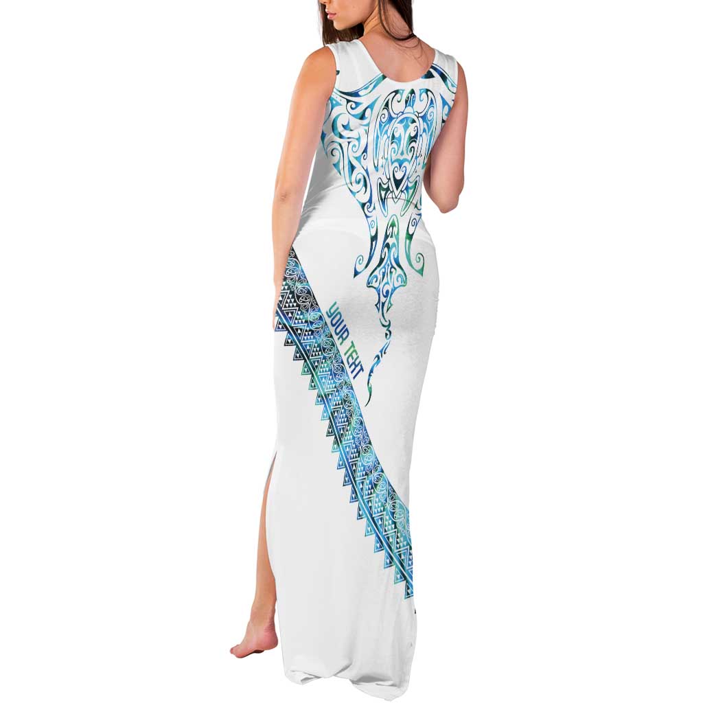 Kahui Whetu Paua shell Kowhaiwhai Taniko Personalised Tank Maxi Dress Manta Ray Shark-Turtle Maori Tribal Style