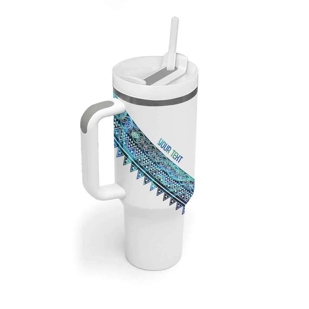 Kahui Whetu Paua shell Kowhaiwhai Taniko Personalised Tumbler With Handle Manta Ray Shark-Turtle Maori Tribal Style
